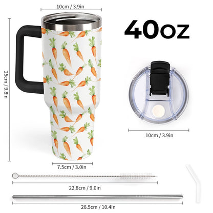 40oz Insulated Tumbler with Handle and Straw