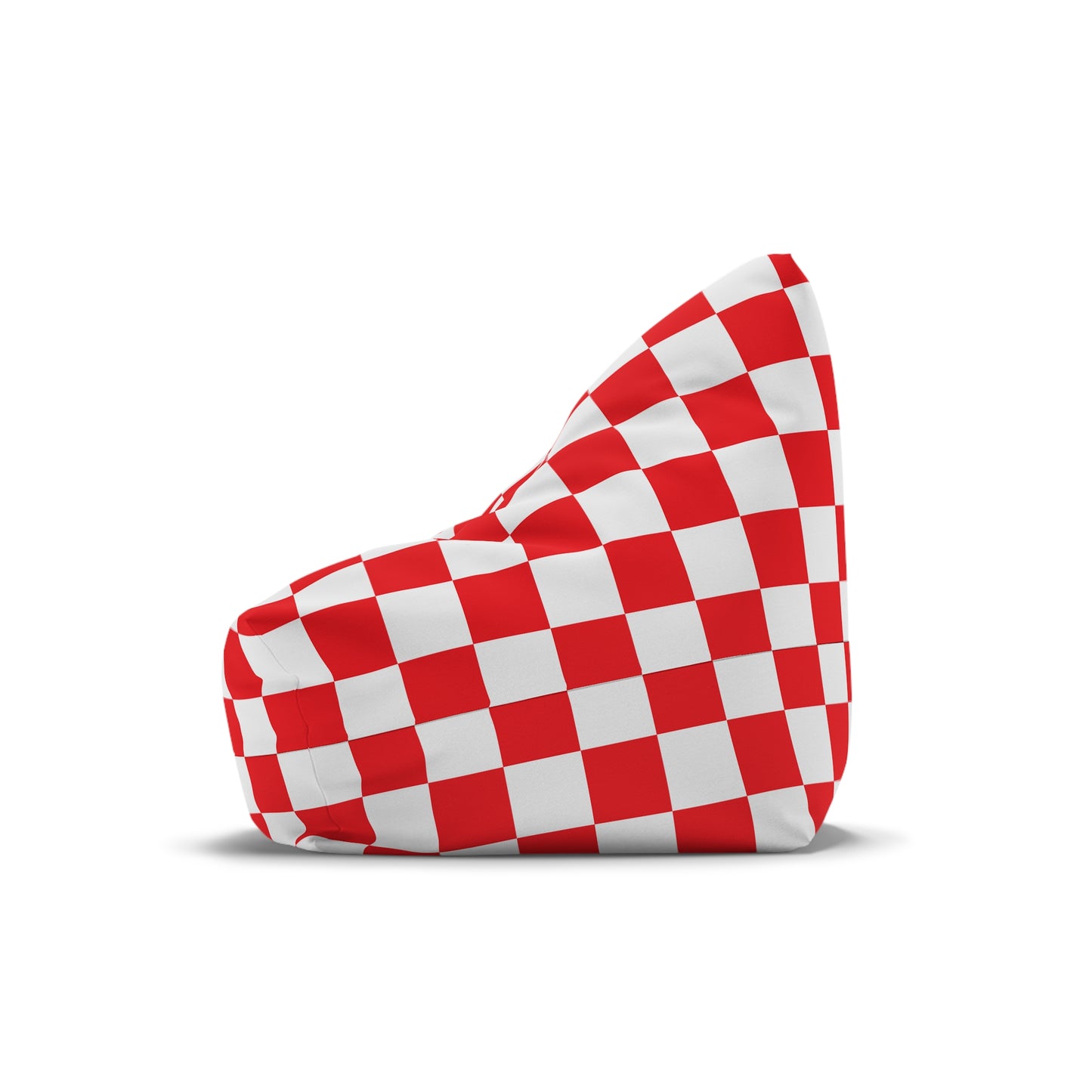 Red and White Checkerboard Bean Bag Chair Cover