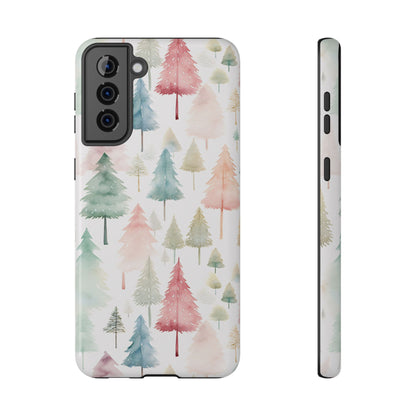 Watercolor Christmas Trees Impact-Resistant Phone Case