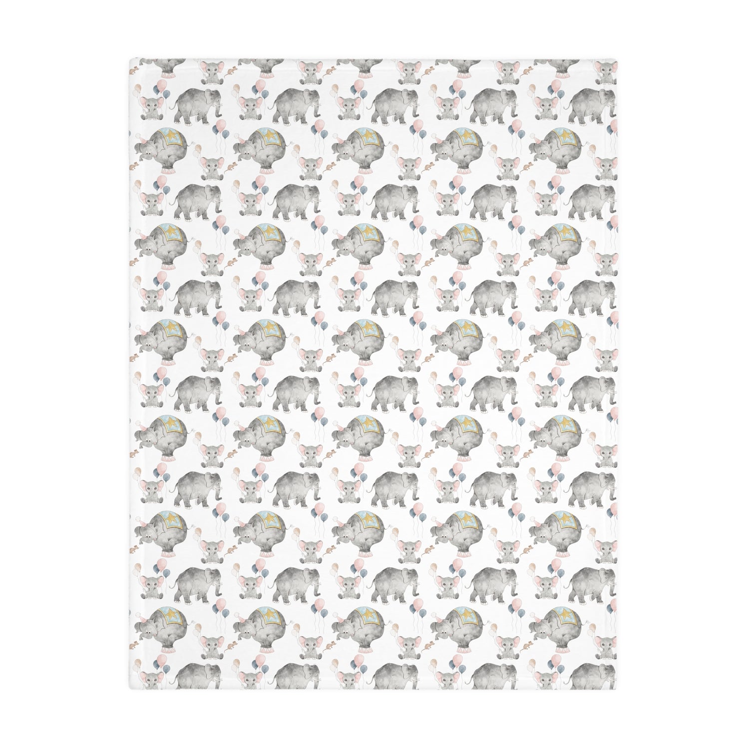 Velveteen Microfiber Two-sided Blanket Watercolor Circus Animals