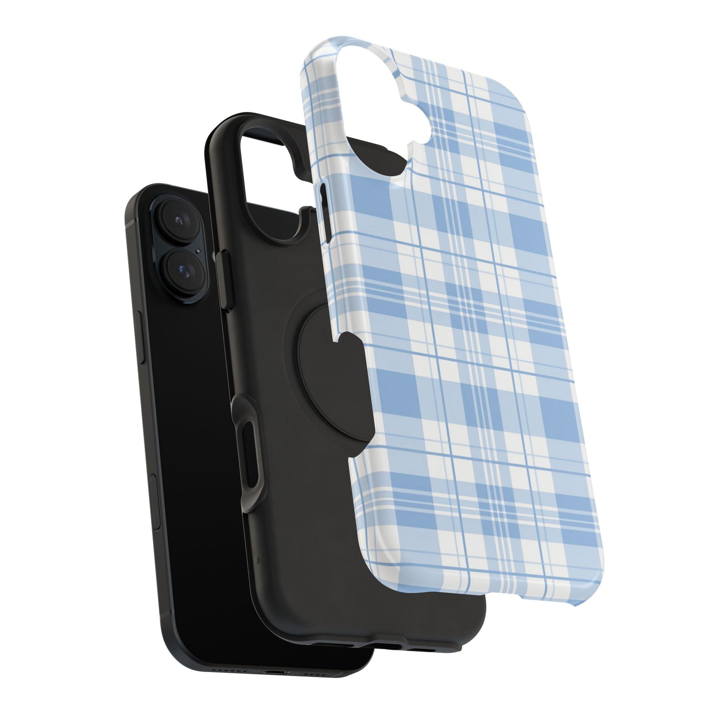 Impact-Resistant Phone Case - Easter Plaid Blue