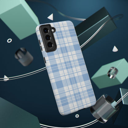 Impact-Resistant Phone Case - Easter Plaid Blue