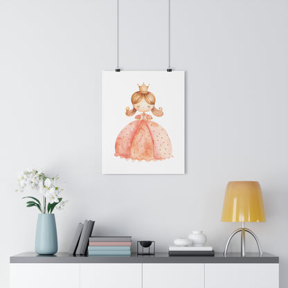 Giclée Art Print Watercolor Pink Princess 4