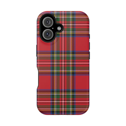 Impact-Resistant Phone Case-Holiday Tartan Plaid Red