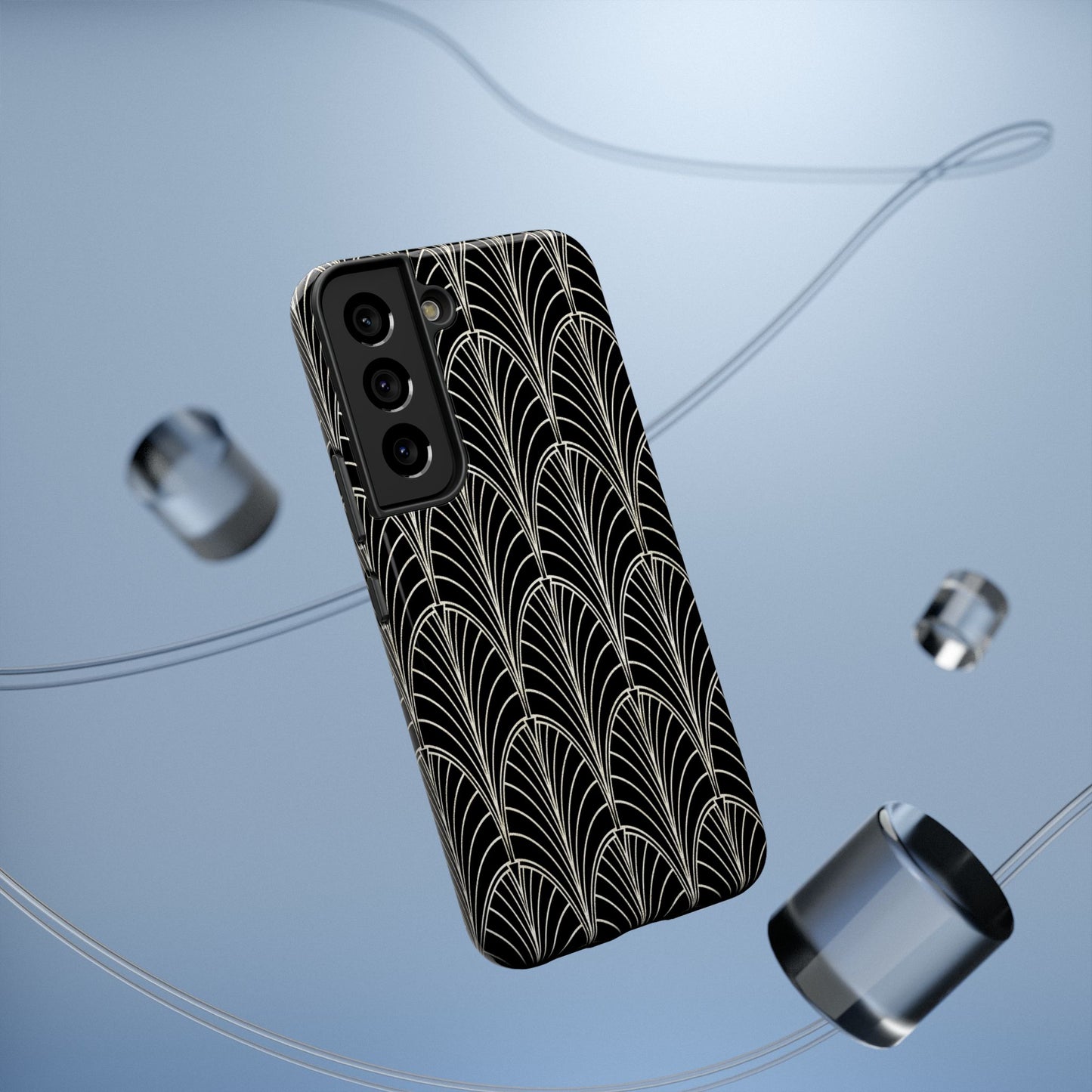 Impact-Resistant Phone Case- Art Deco Black Beige