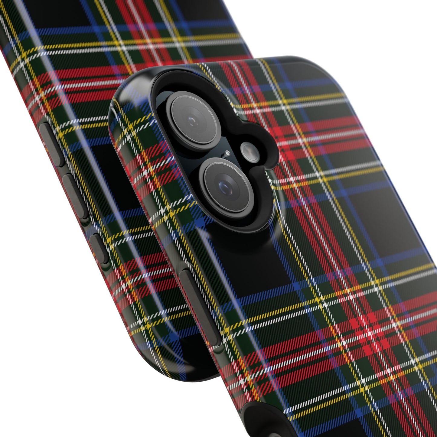 Impact-Resistant Holiday Phone Case-Christmas Tartan Plaid Black