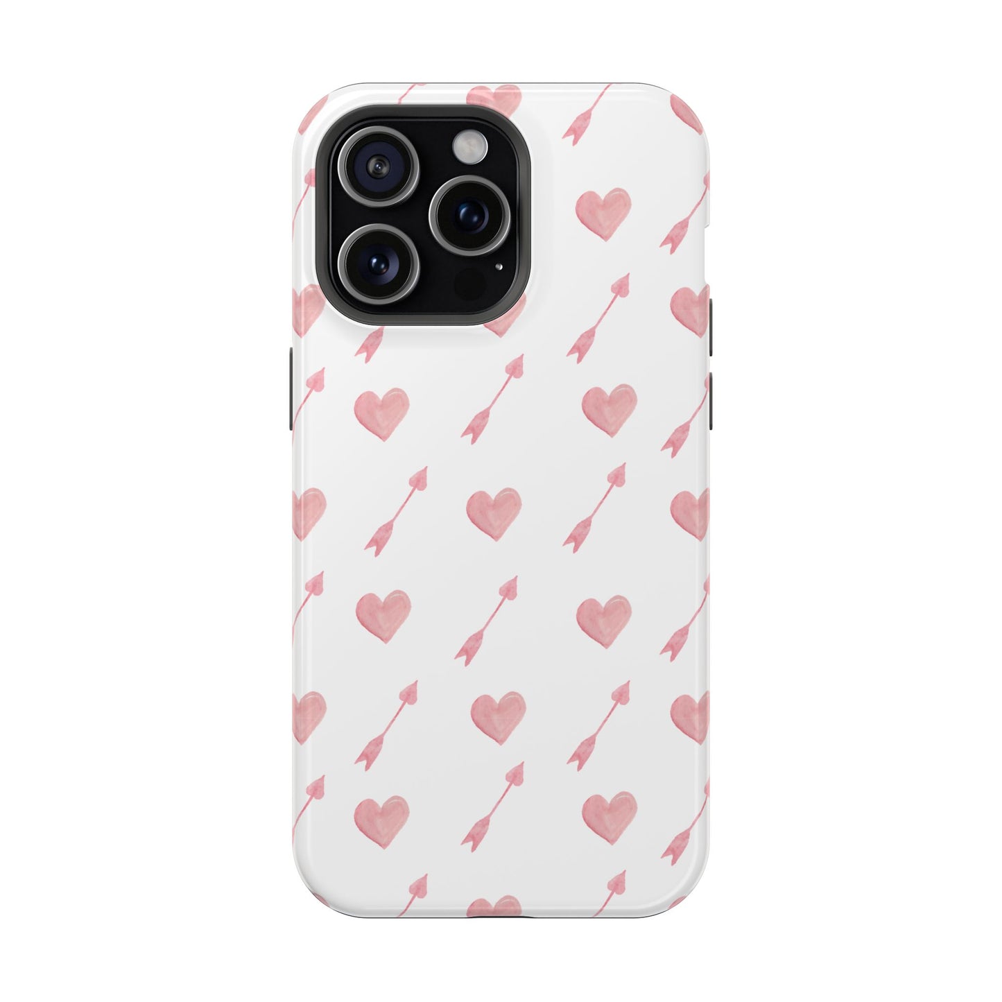 Impact-Resistant Cases - Valentine's Day Watercolor Arrow Hearts