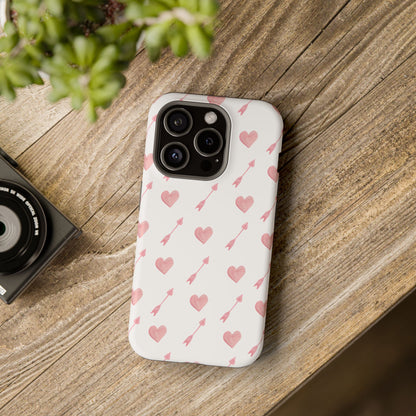 Impact-Resistant Cases - Valentine's Day Watercolor Arrow Hearts