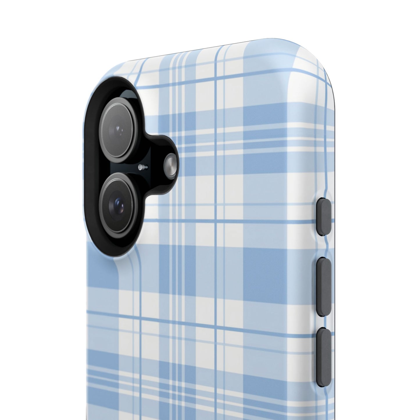 Impact-Resistant Phone Case - Easter Plaid Blue