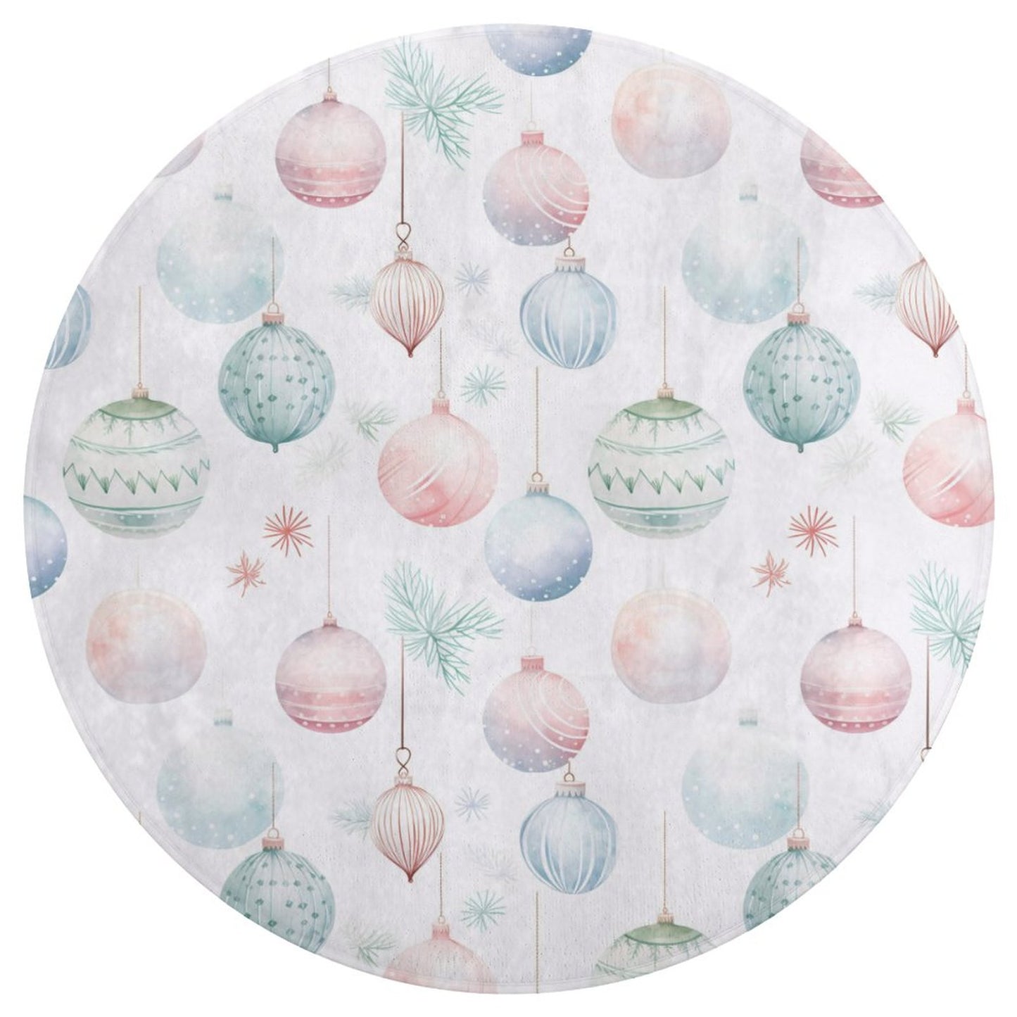 Round Plush Bath Mat- Pastel Ornaments