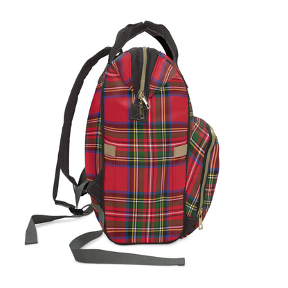 Holiday Red Tartan Plaid Multifunctional Backpack