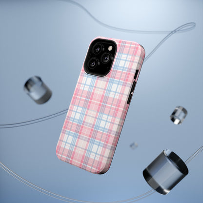 Impact-Resistant Cases-Spring Plaid Pink Blue