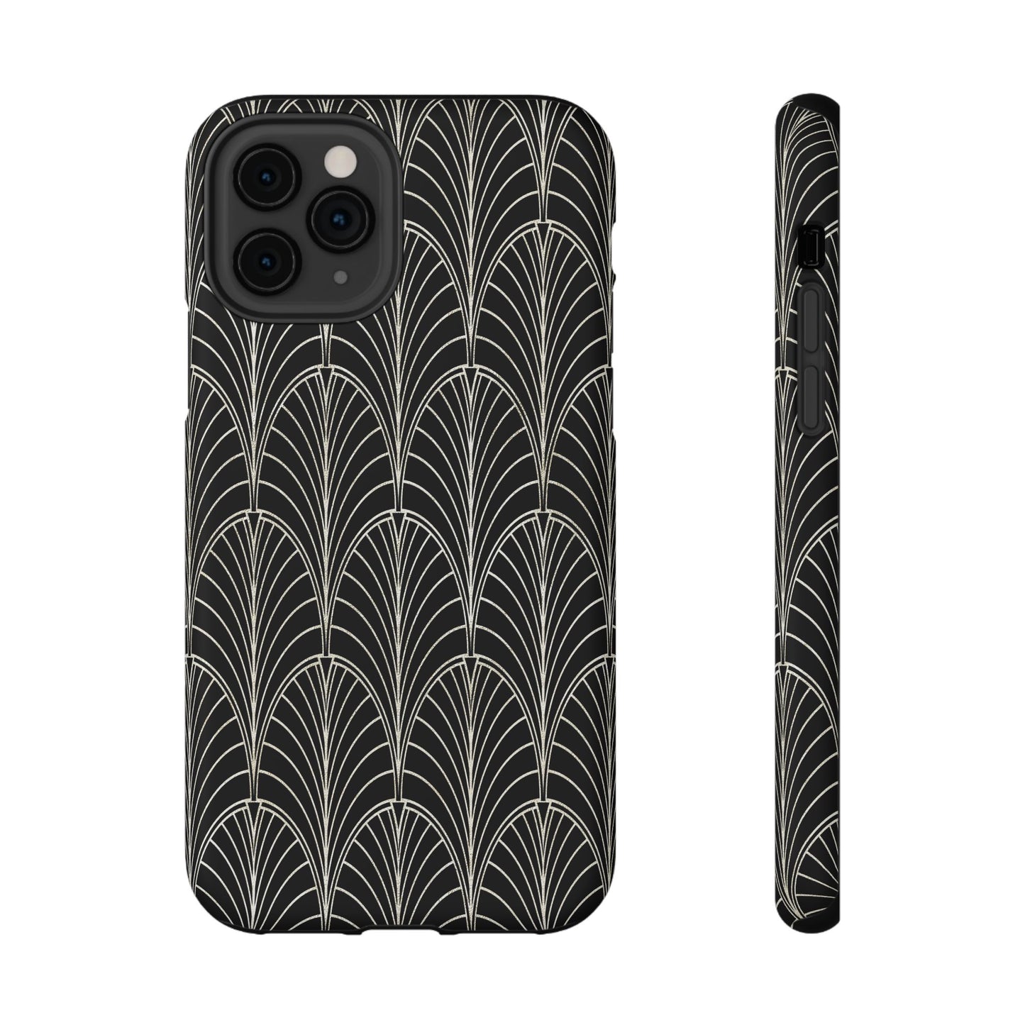 Impact-Resistant Phone Case- Art Deco Black Beige