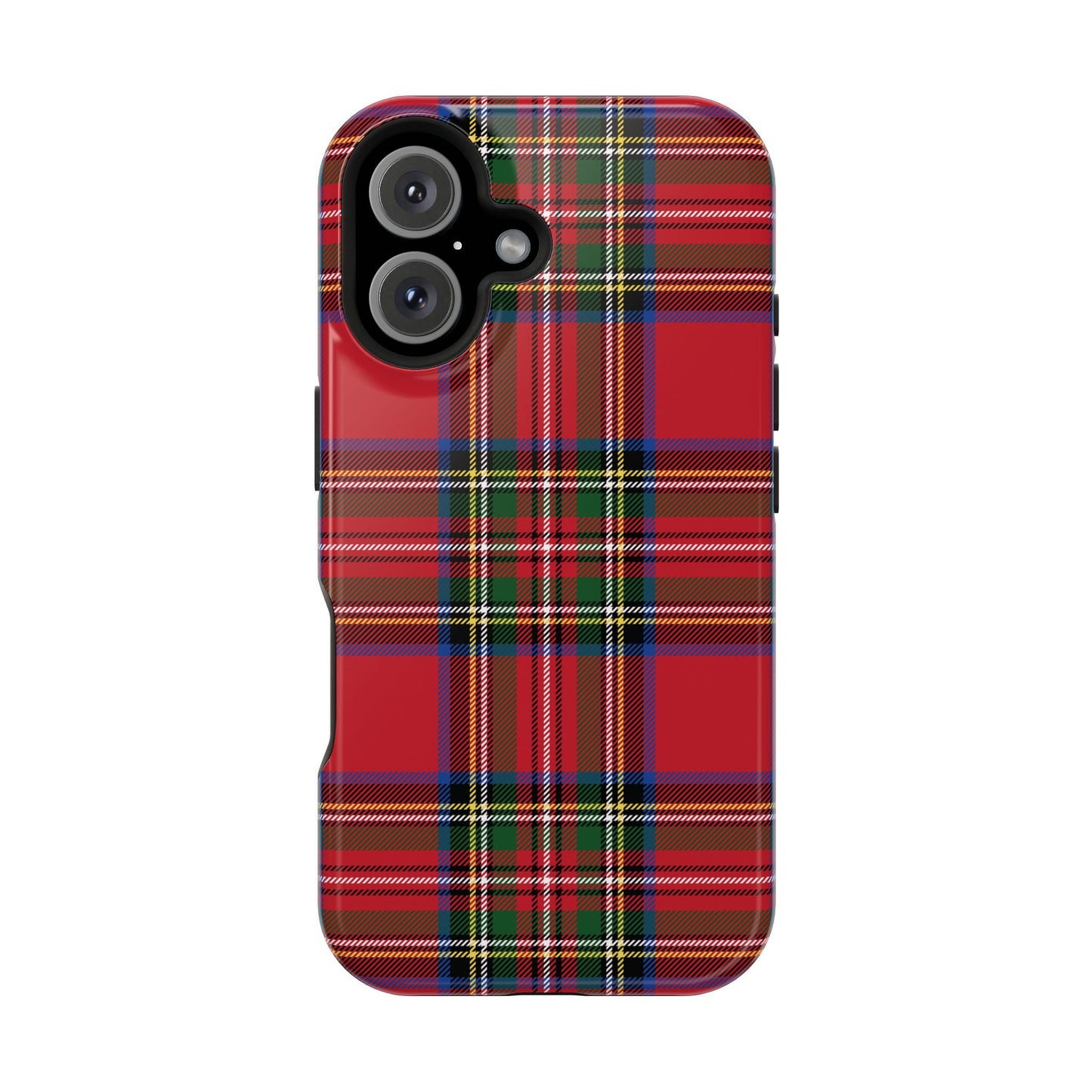 Impact-Resistant Phone Case-Holiday Tartan Plaid Red