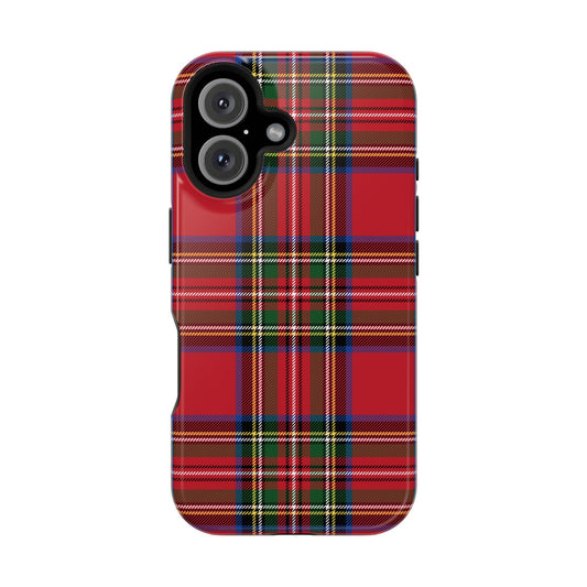 Impact-Resistant Phone Case-Holiday Tartan Plaid Red