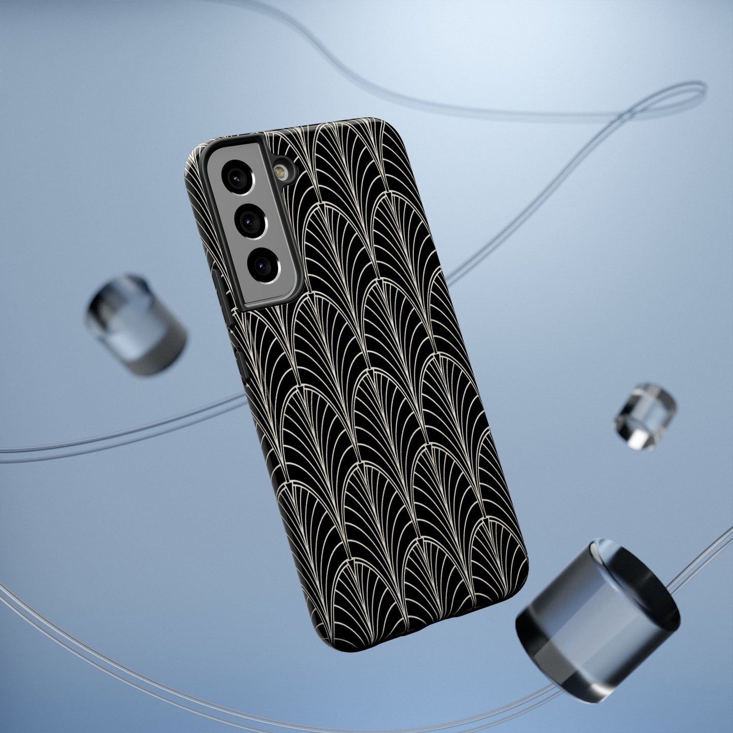 Impact-Resistant Phone Case- Art Deco Black Beige