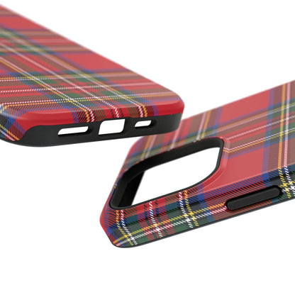 Impact-Resistant Phone Case-Holiday Tartan Plaid Red