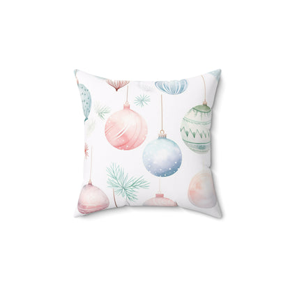 Spun Polyester Square Pillow with Removable Cover Watercolor Pastel Ornaments