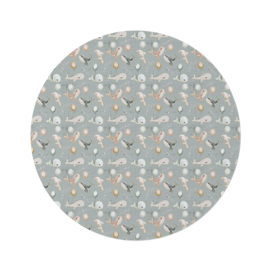 Round Rug Beach Beach Baby Blue