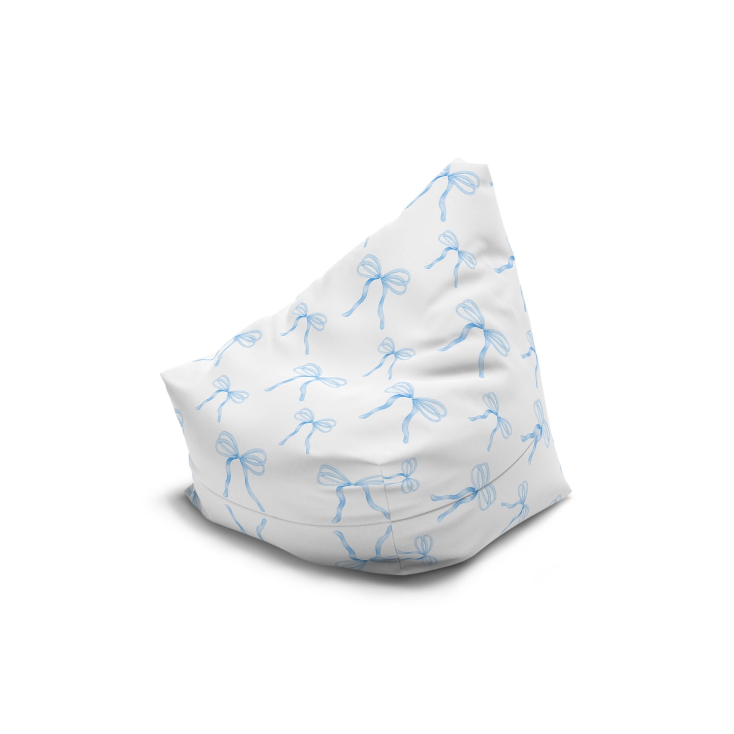 Watercolor Coquette Blue Bows Bean Bag Chair Cover