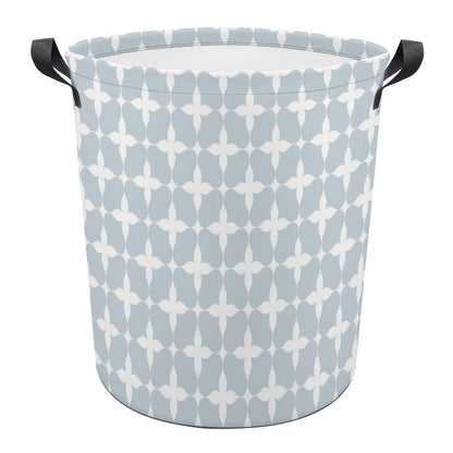 Collapsible Laundry Hamper- Blue Cream Boho