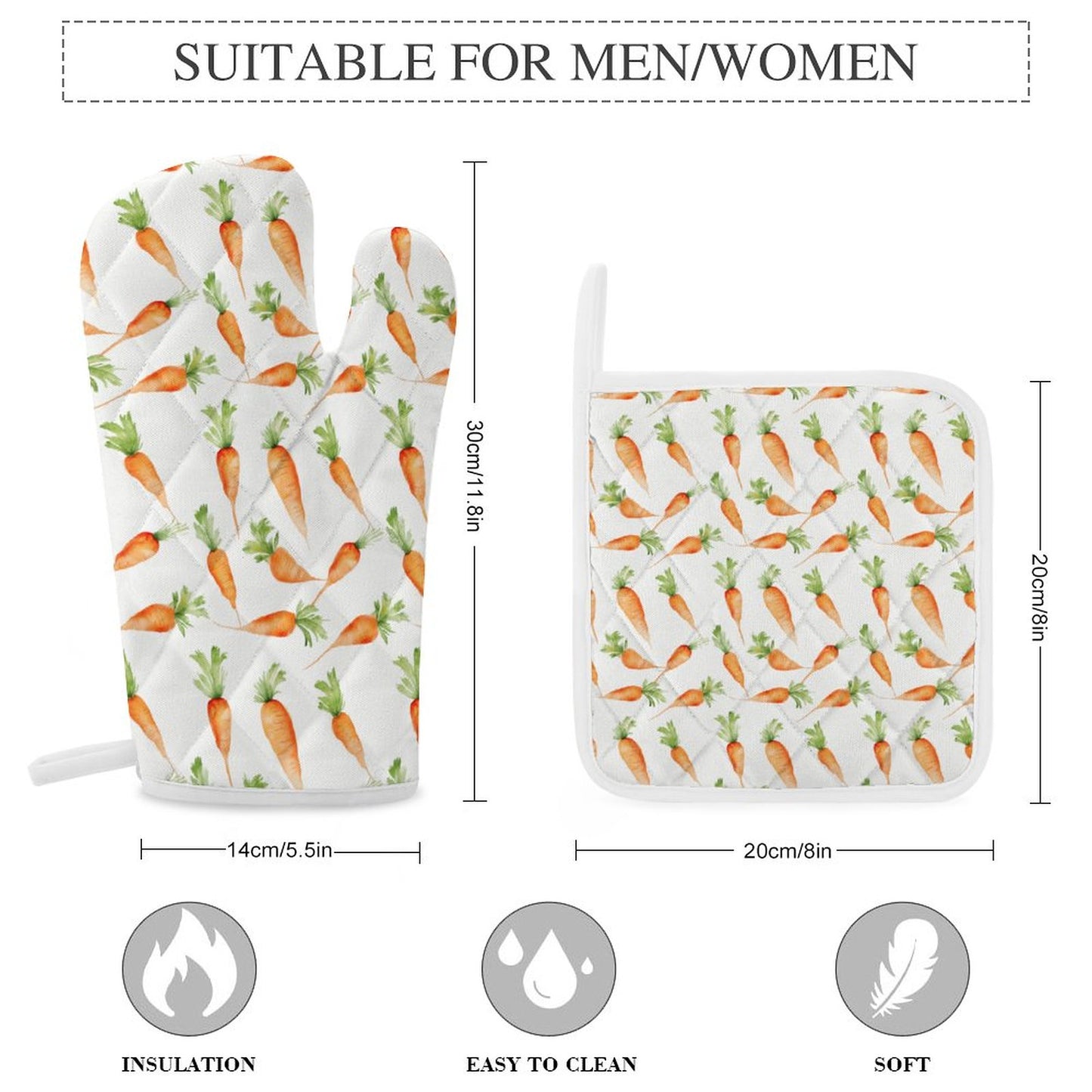 Oven Mitts & Pot Holder Set of 3 (Multi-image Splicing)