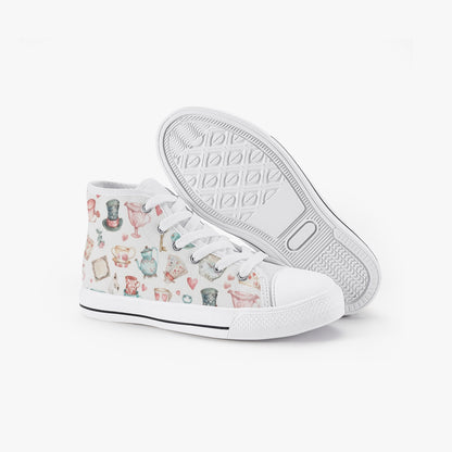 Girls Watercolor Wonderland Kid’s High-Top Canvas Shoes