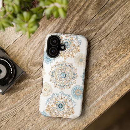 Impact-Resistant Cases, Blue Gold Boho Fun