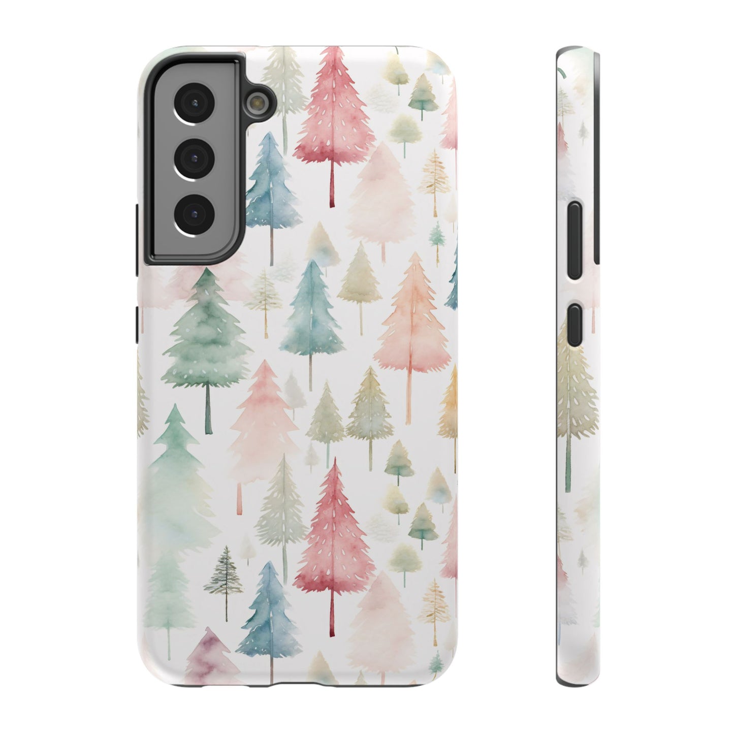 Watercolor Christmas Trees Impact-Resistant Phone Case