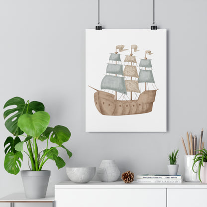 Giclée Art Print Watercolor Memories of Dreams Pirate Ship