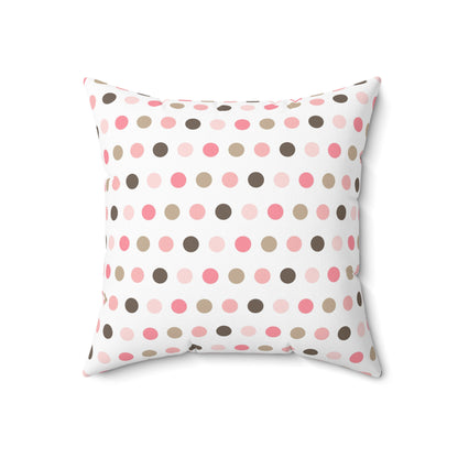 Spun Polyester Square Pillow with Removable Cover Hedgehog Playdate Polka Dots Gingham