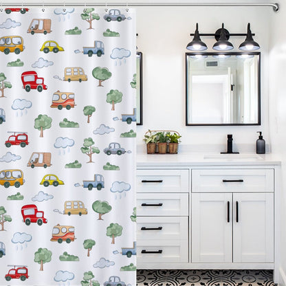 Lightweight Shower Curtain-Cute Cars