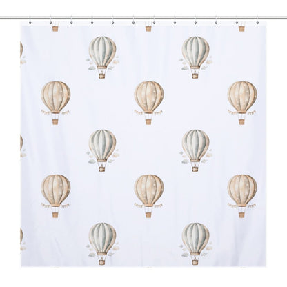 Lightweight Shower Curtain- Neutral Hot Air Balloons