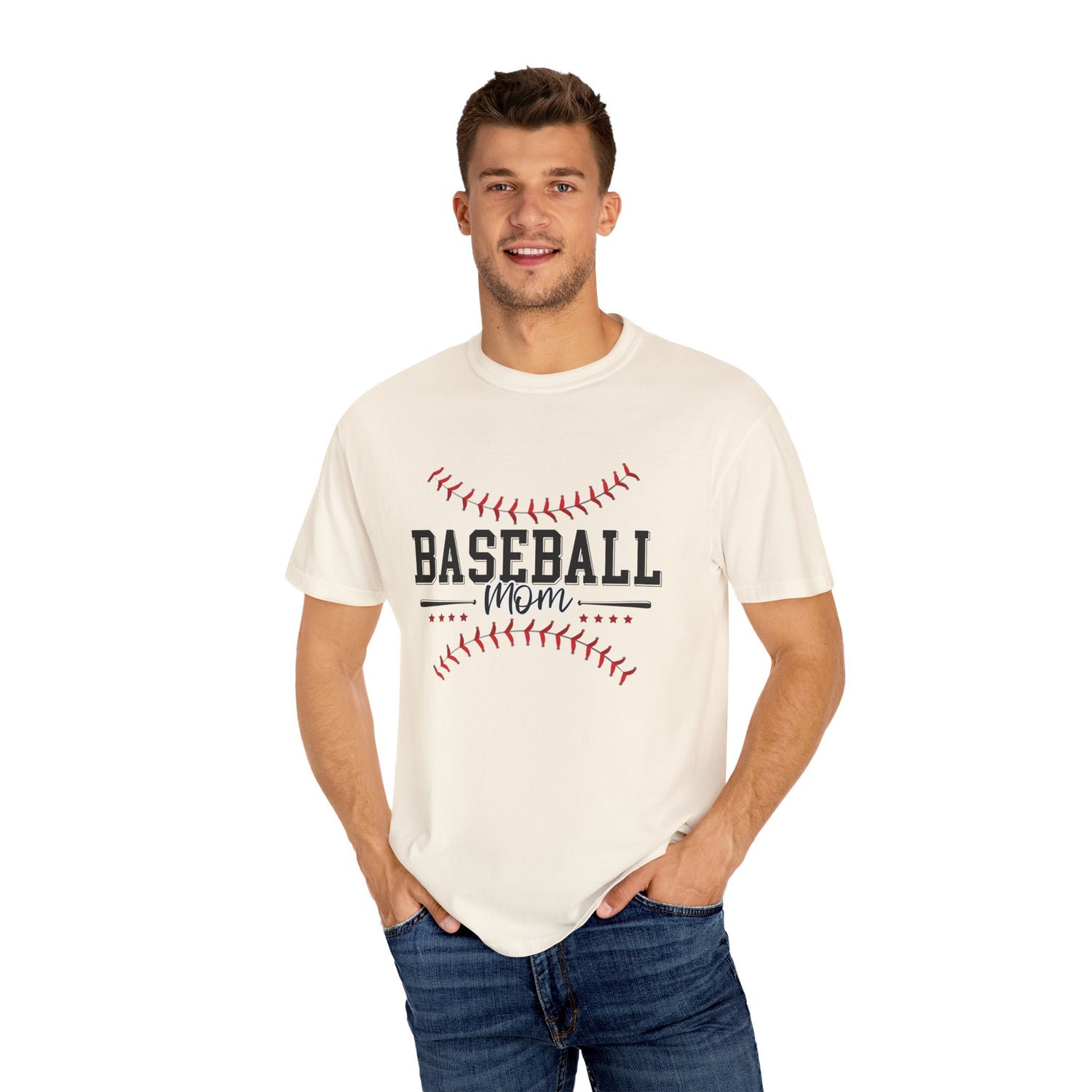 Baseball Mom T-Shirt, Unisex Garment-Dyed Tee, Perfect for Game Days, Mother's Day Gift, Casual Wear, Soft Cotton Tee