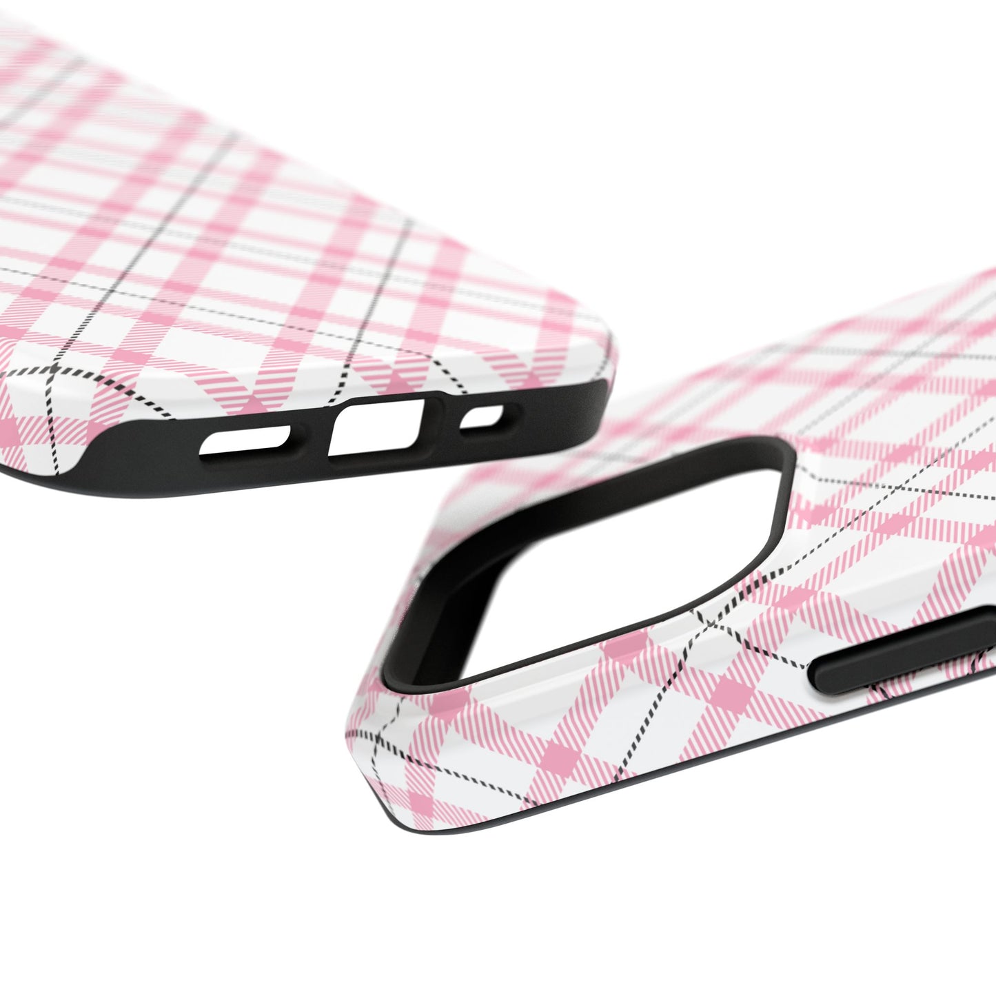 Impact-Resistant Phone Case - Pink Black Plaid