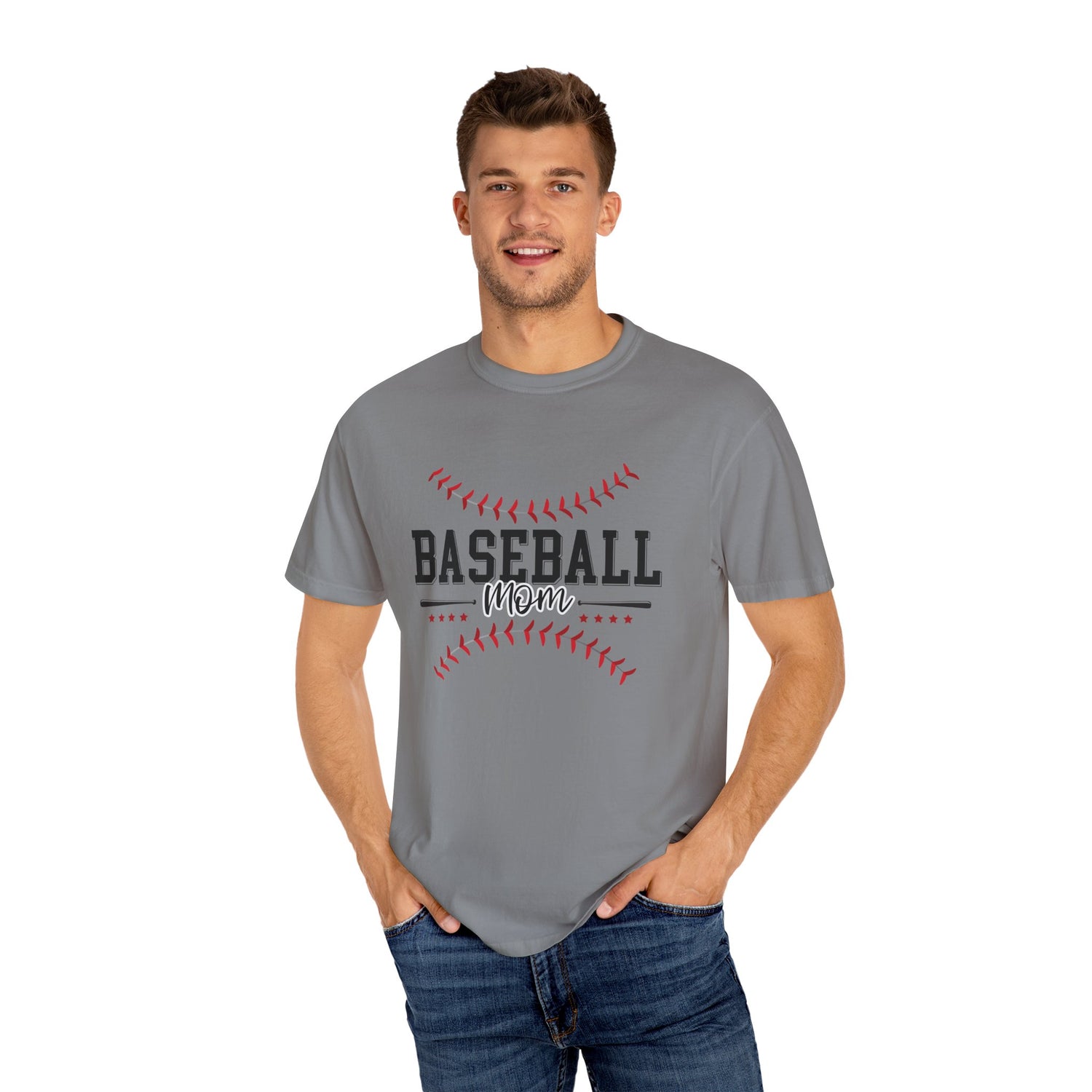 Baseball Mom T-Shirt, Unisex Garment-Dyed Tee, Perfect for Game Days, Mother's Day Gift, Casual Wear, Soft Cotton Tee
