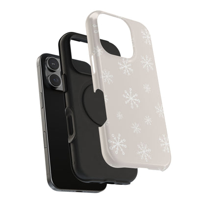 Neutral Snowflakes Impact-Resistant Phone Case