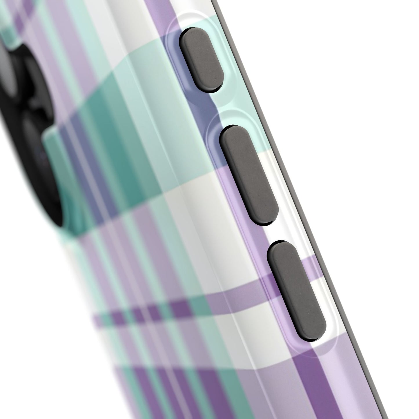 Impact-Resistant Phone Case - Spring Plaid Purple