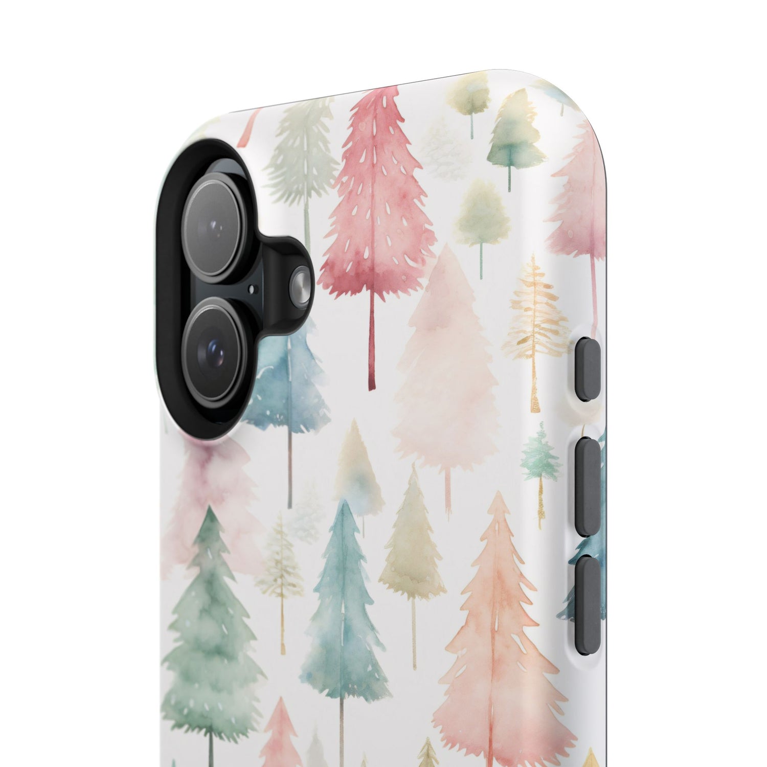 Watercolor Christmas Trees Impact-Resistant Phone Case, iPhone, Samsung