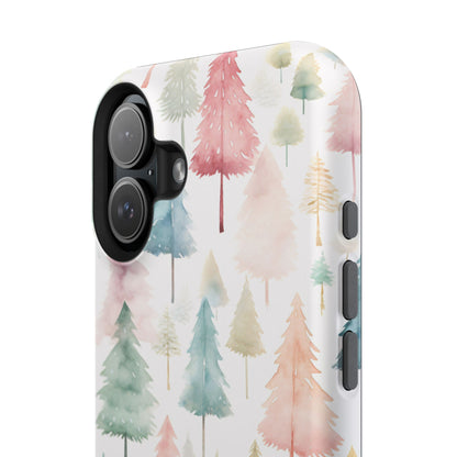 Watercolor Christmas Trees Impact-Resistant Phone Case