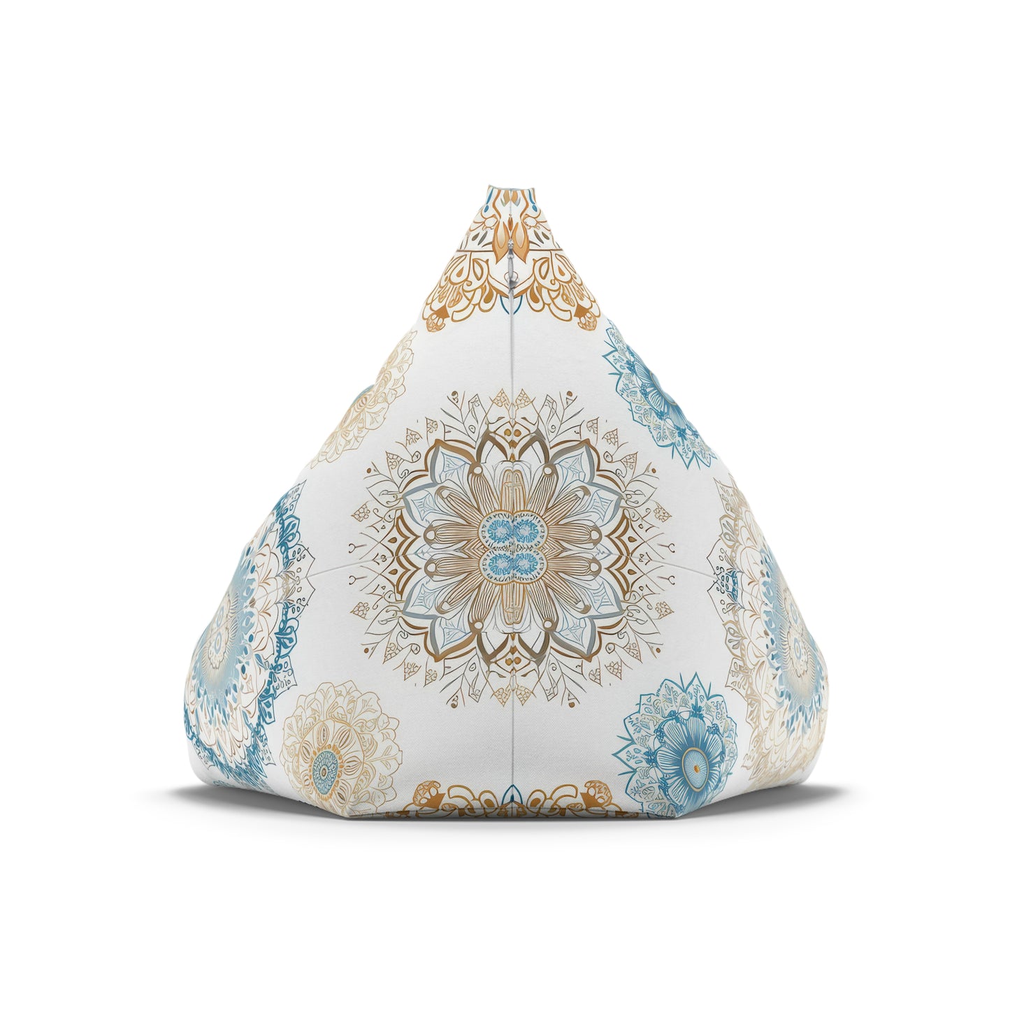 Blue Gold Boho Fun Bean Bag Chair Cover