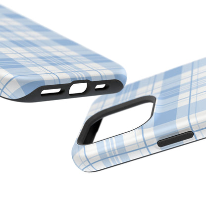 Impact-Resistant Phone Case - Easter Plaid Blue