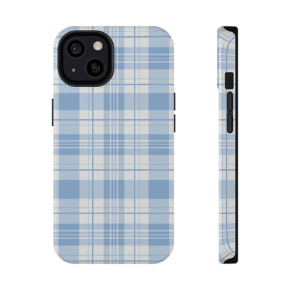 Impact-Resistant Phone Case - Easter Plaid Blue