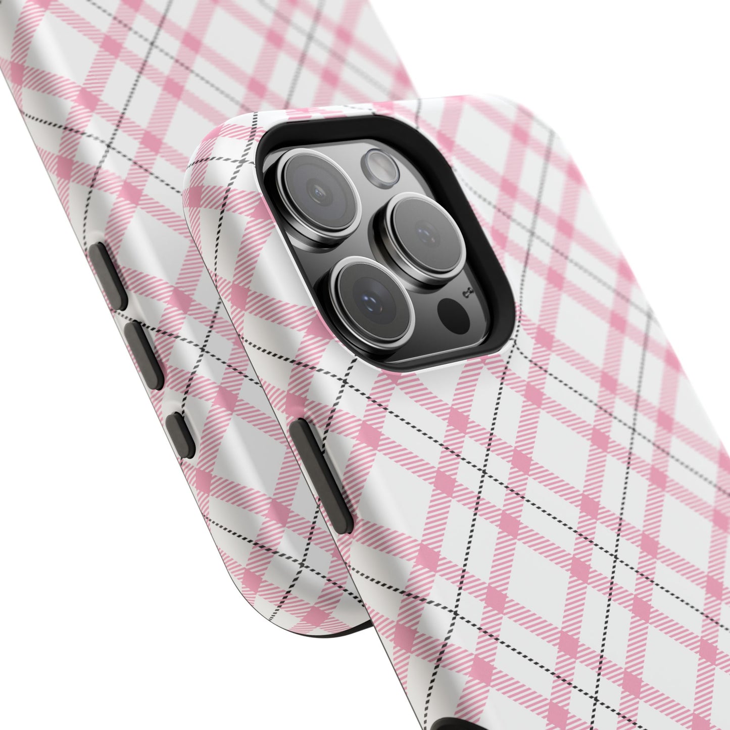 Impact-Resistant Phone Case - Pink Black Plaid