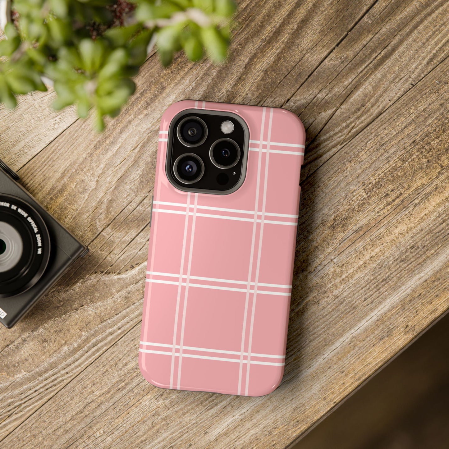 Impact-Resistant Phone Case -Girly Plaid