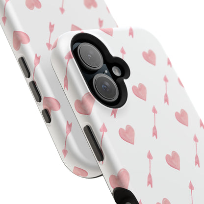 Impact-Resistant Cases - Valentine's Day Watercolor Arrow Hearts