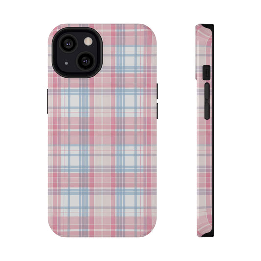 Impact-Resistant Cases-Spring Plaid Pink Blue