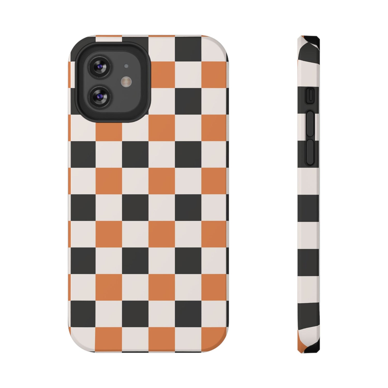 Trendy Halloween Checkerboard Phone Case | Impact-Resistant, iPhone, Samsung