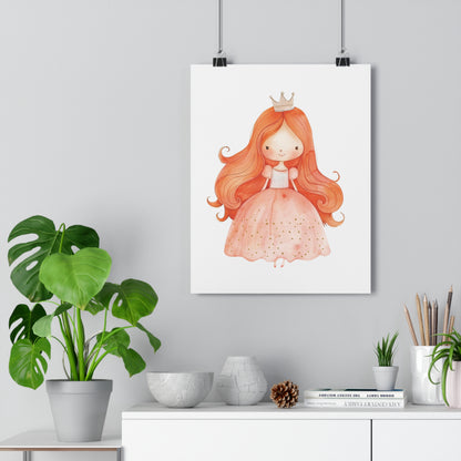 Giclée Art Print Watercolor Pink Princess 3