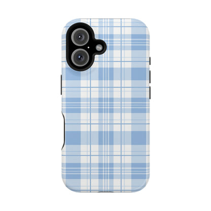 Impact-Resistant Phone Case - Easter Plaid Blue